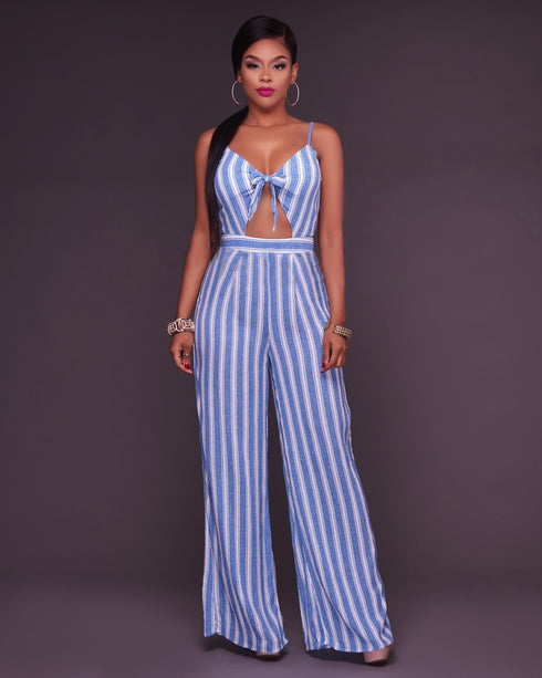 Fashion Striped Jumpsuit - ROUTINE FASHION