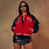Monogrammed Fleece Hoodie Splice Leather Thread Baseball Jacket - ROUTINE FASHION