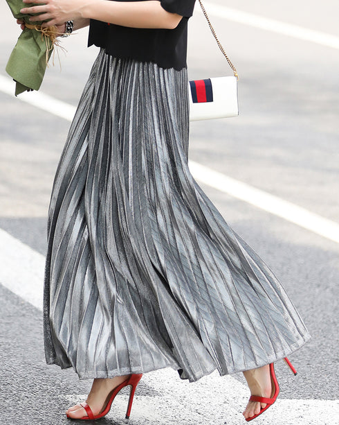 New Pleated Skirt Long Skirt - ROUTINE FASHION