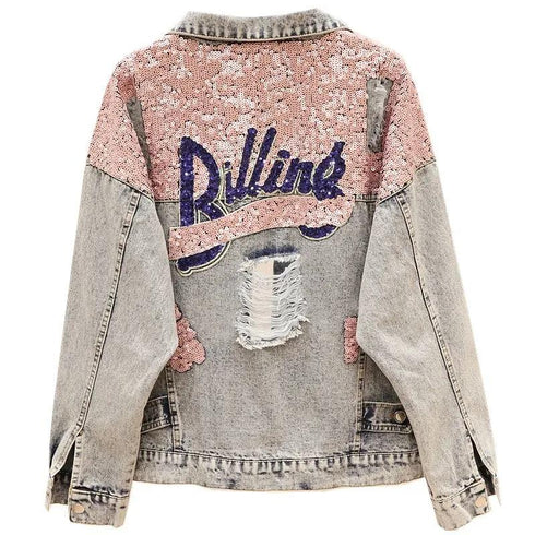 Loose Distressed Denim Jacket Women Jacket - ROUTINE FASHION