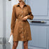 New Shirt Models Lapels Long-sleeved Corduroy Dresses - ROUTINE FASHION