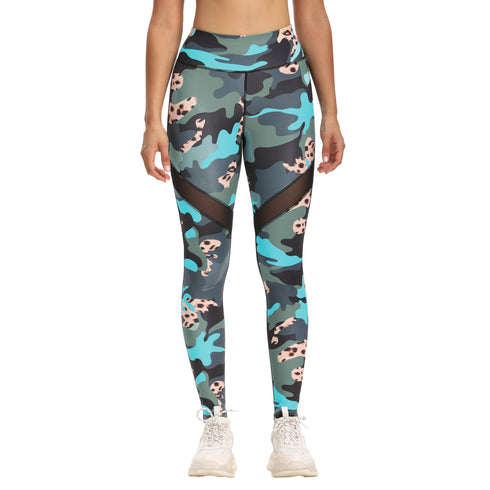 Women's Fashion Camouflage Print Yoga Pants Undershirt Set - ROUTINE FASHION
