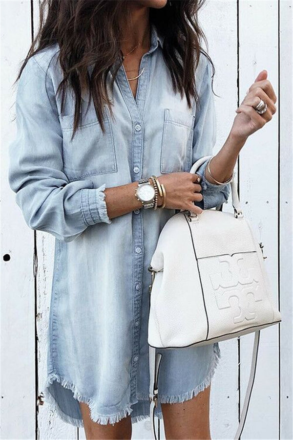 summer women casual Denim dress ladies t shirt dresses - ROUTINE FASHION
