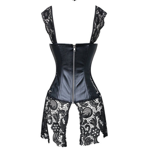 European and American classic PU fashion corsets AliExpress foreign trade source lace hollow corset - ROUTINE FASHION