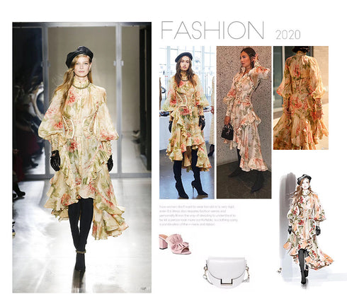 Women Flower Printed Party Dresses - ROUTINE FASHION