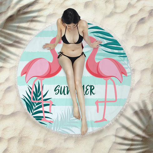 Fringed beach towel round bath towel beach towel - ROUTINE FASHION