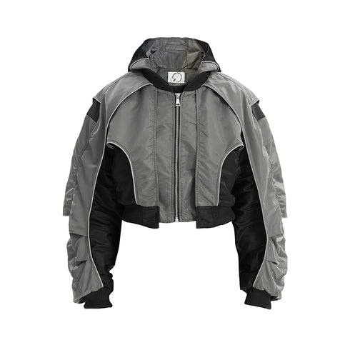 MA-1 Bomber Jacket Reflective Splicing Jacket - ROUTINE FASHION