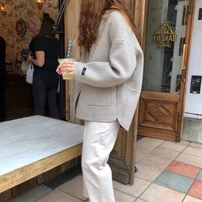 Small Woolen Coat Women Short Coat Female Korean Style Woolen Student Loose Suit - ROUTINE FASHION