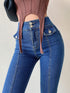 American Retro Slim Double Button Pocket Jeans - ROUTINE FASHION