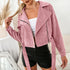 Corduroy Casual Side Zip Short Jacket Coat Top Women - ROUTINE FASHION