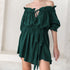 New Plain Fashion Women's Casual Loose A Collar Lanyard Sexy Ruffle Dress Short Dress - ROUTINE FASHION