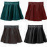 High waist Faux Leather Skirt sun skirt pleated skirt - ROUTINE FASHION