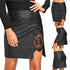 Short lace leather skirt - ROUTINE FASHION