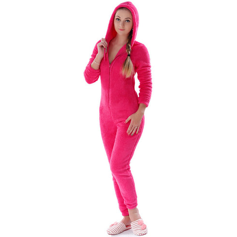 Winter Warm Pyjamas Fluffy Jumpsuits Sleepwear - ROUTINE FASHION