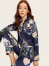 Women's Print Pajama Set Long Sleeve Tops And Pants Loungewear Sleepwear - ROUTINE FASHION