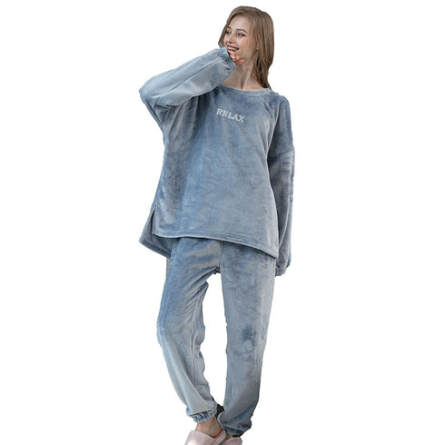 Flannel Pajamas Sets Winter Home Clothes For Women Men Sleepwear Couple - ROUTINE FASHION