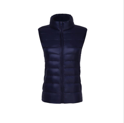 Stand-up Collar Lightweight Down Jacket Women's Vest - ROUTINE FASHION