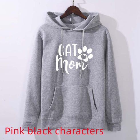 Women's Dog Mom Letter Print Hoodie - ROUTINE FASHION