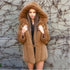 Faux fur hooded coat for women - ROUTINE FASHION