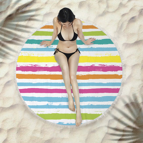 Fringed beach towel round bath towel beach towel - ROUTINE FASHION