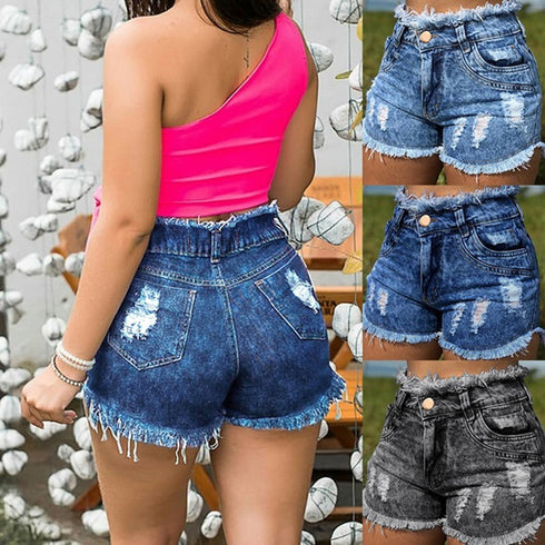 Denim shorts with fringe - ROUTINE FASHION