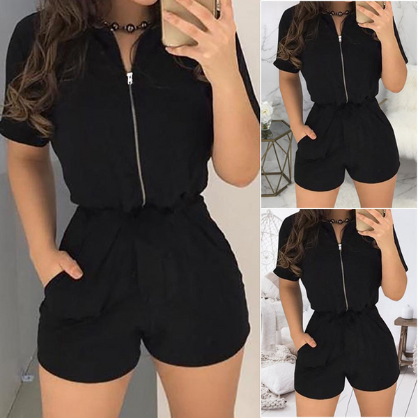Lapel zip jumpsuit - ROUTINE FASHION