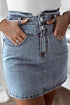 Solid color bag hip denim skirt - ROUTINE FASHION