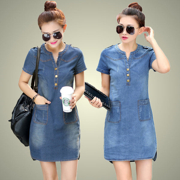 Loose denim dress - ROUTINE FASHION