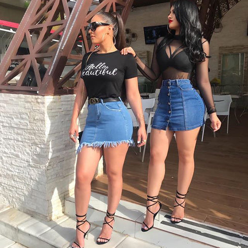 European And American Retro Tassel Denim Skirt Women - ROUTINE FASHION