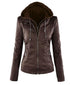 Women's Short Leather Pu Leather Jacket - ROUTINE FASHION