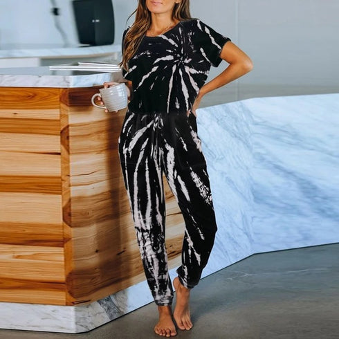 Short sleeve women trouser suit - ROUTINE FASHION