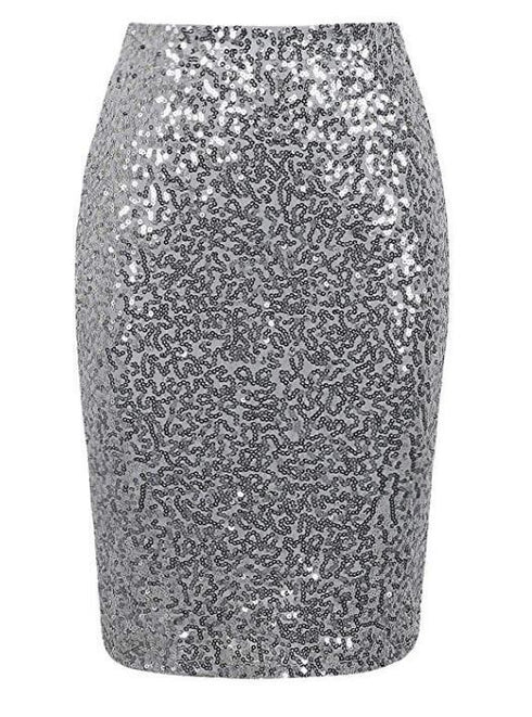 Women's Sequined High Waist Skinny Bling Mini Skirt For Women - ROUTINE FASHION