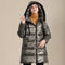Women's Padded Nylon Bright Bread Hooded Winter Jacket - ROUTINE FASHION