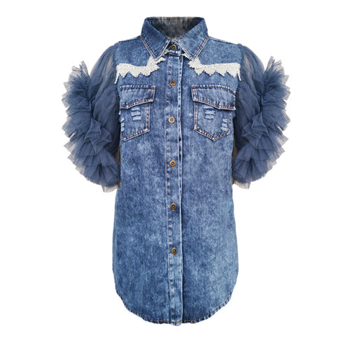 Frayed denim jacket women - ROUTINE FASHION