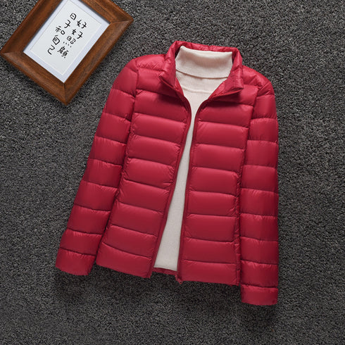 Lightweight Down Jacket Women Stand-up Collar - ROUTINE FASHION