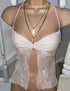 Women's Temperament Ruffled Lace Hanging Neck Small Undershirt - ROUTINE FASHION