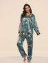 Women's Print Pajama Set Long Sleeve Tops And Pants Loungewear Sleepwear - ROUTINE FASHION