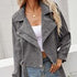 Corduroy Casual Side Zip Short Jacket Coat Top Women - ROUTINE FASHION