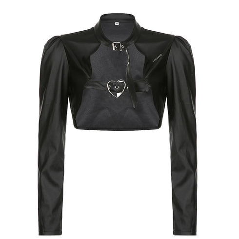 Street Biker Women's Short Leather Jacket - ROUTINE FASHION