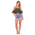 Blue High-waisted Feet Fringed Denim Shorts Women - ROUTINE FASHION
