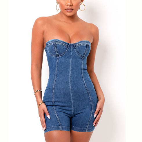 NBack Tube Top Suspender Jumpsuit Jumpsuit - ROUTINE FASHION