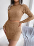 Casual Twist Cropped Sweater Package Hip Skirt Set - ROUTINE FASHION