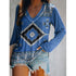 Top Ethnic Orientation Print Long Sleeve T-Shirt Women - ROUTINE FASHION