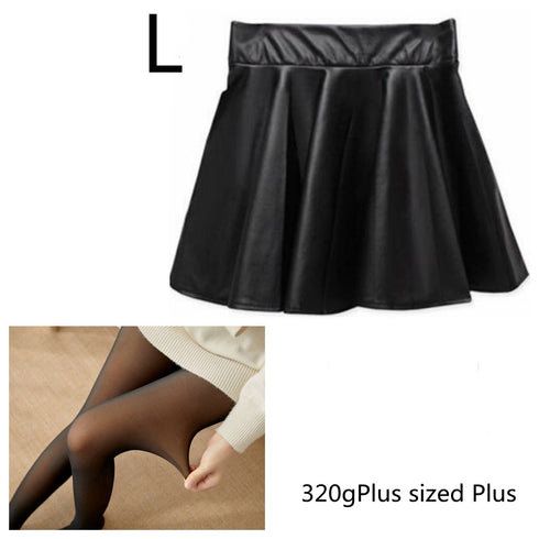 High waist Faux Leather Skirt sun skirt pleated skirt - ROUTINE FASHION