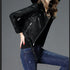 Women's Short Slim PU Leather Jacket - ROUTINE FASHION