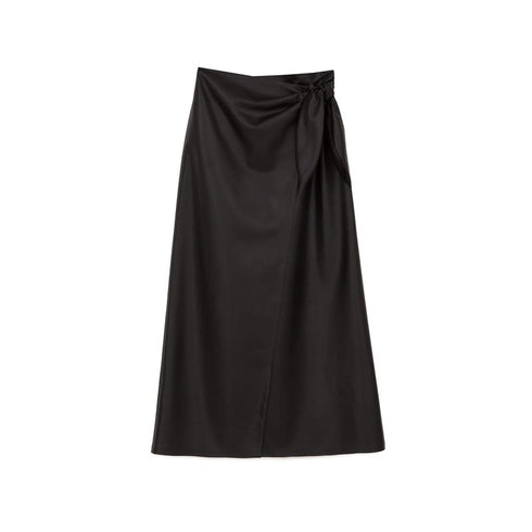 PU leather A-line skirt skirt - ROUTINE FASHION