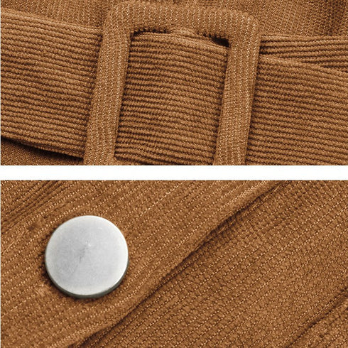 New Shirt Models Lapels Long-sleeved Corduroy Dresses - ROUTINE FASHION