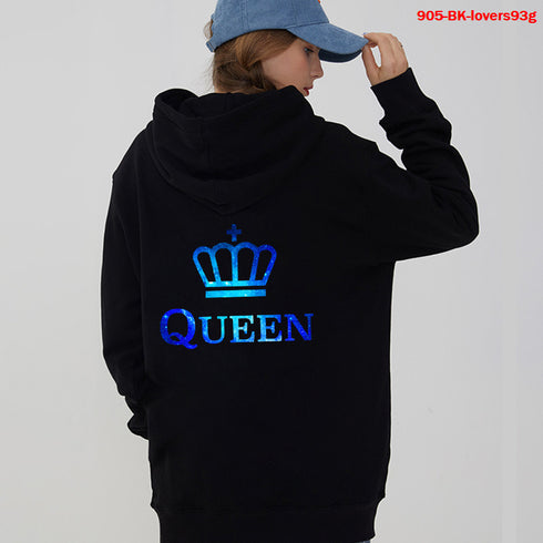 Women Hoodies King Queen Printed Sweatshirt Lovers - ROUTINE FASHION
