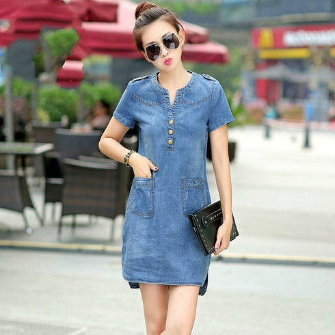 Loose denim dress - ROUTINE FASHION