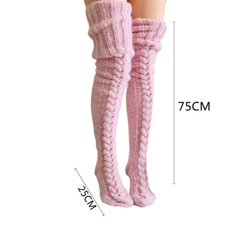 Winter Socks Over The Knee Lengthened Long Tube Knitted Pile Socks - ROUTINE FASHION
